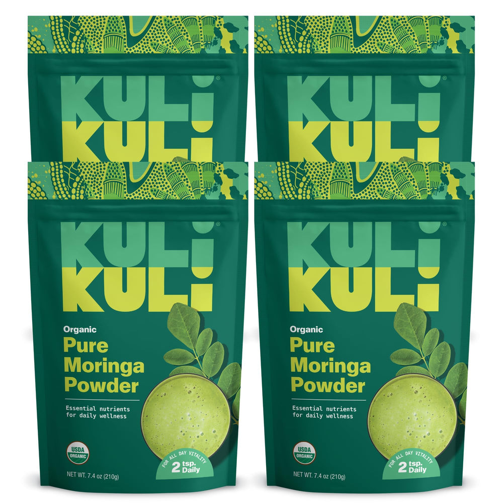 Kuli Kuli Moringa powder container boosts daily greens in your kitchen