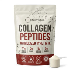 Kurryculum Collagen Peptides unflavored tub front; clean label and simple use