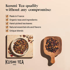Kusmi Tea BB Detox compostable tea bags for eco-friendly packaging.