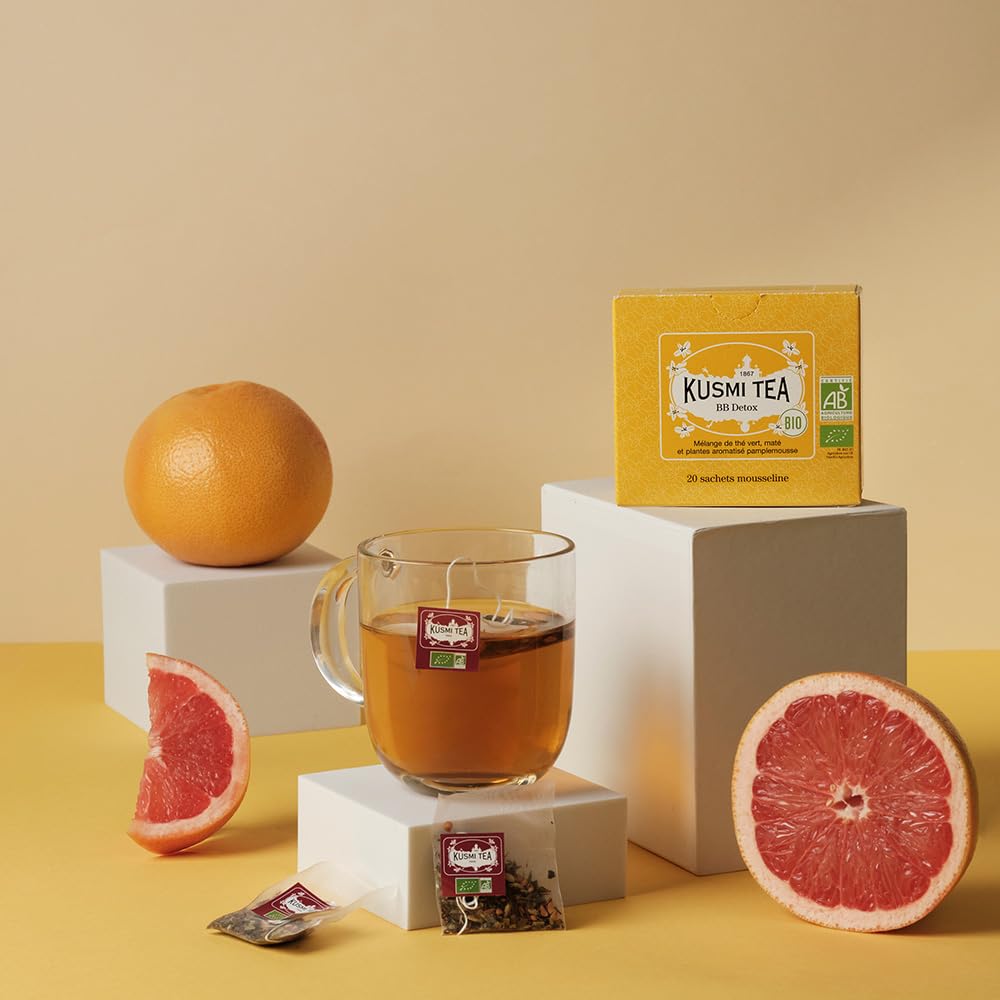 Kusmi Tea BB Detox grapefruit-mint scent ideal for refreshing moments.