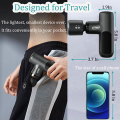KVKID Mini Massager Gun battery life lasts hours between charges for mobility.