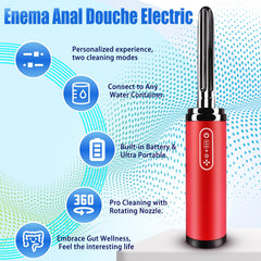 Kxufoae Enema Douche rotation mode provides deeper cleaning action