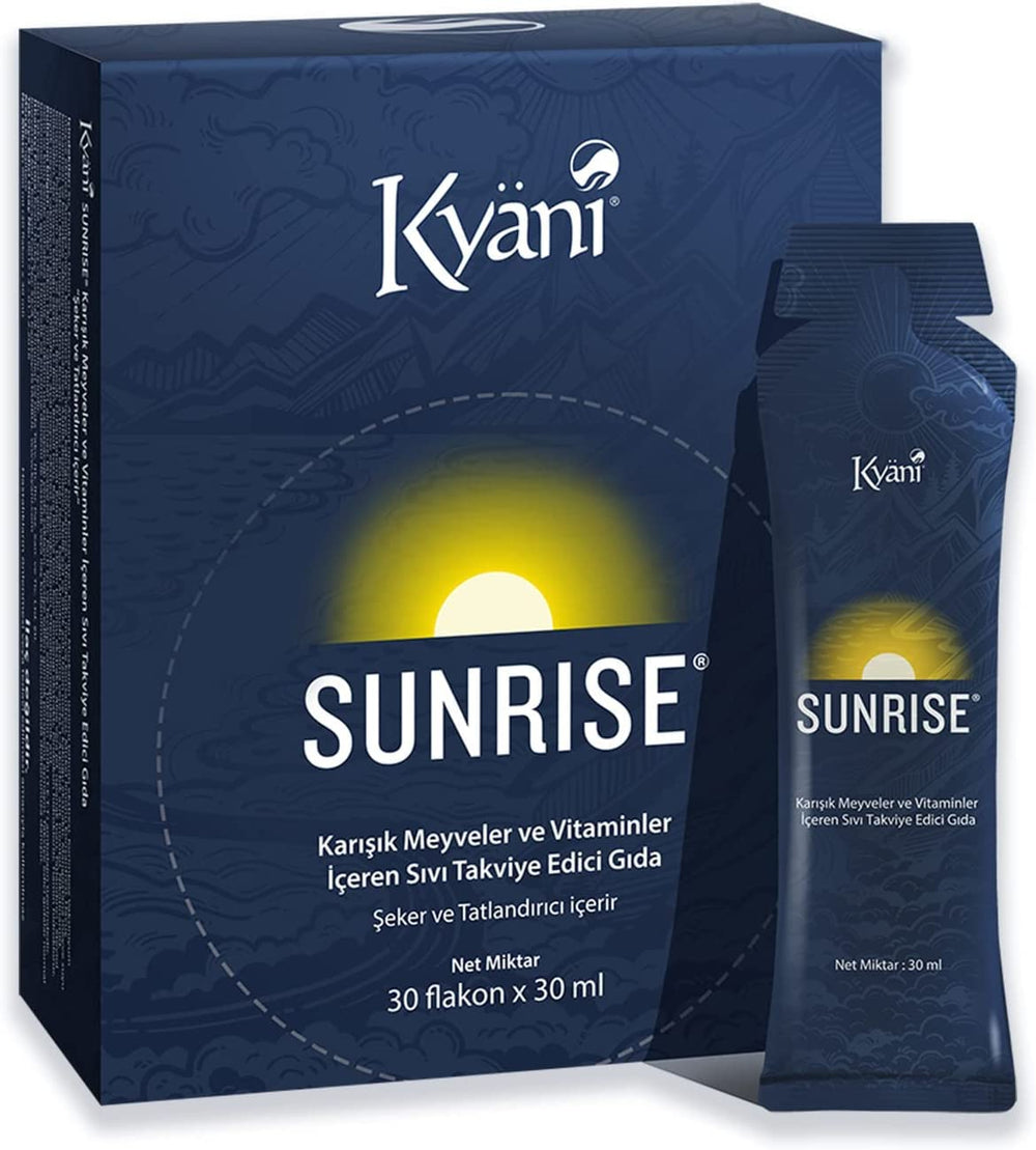 Kyani Sunrise pouch close-up highlighting vibrant color and quick morning boost