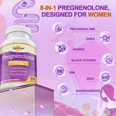 Kynderynl 8-in-1 formula with DHEA and botanicals featured.