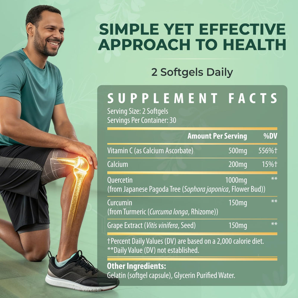 Kynderynl Quercetin 1000mg softgels in gym bag for on-the-go mobility.