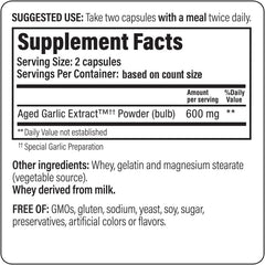Kyolic bottle and label highlight 600 mg AGE per serving with dosing guidance.