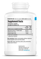 Kyolic Formula 106 capsules packaging highlights odorless, organic garlic.