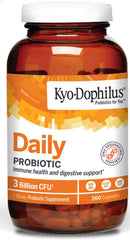 Kyolic Kyo-Dophilus bottle on shelf supports daily digestive balance.