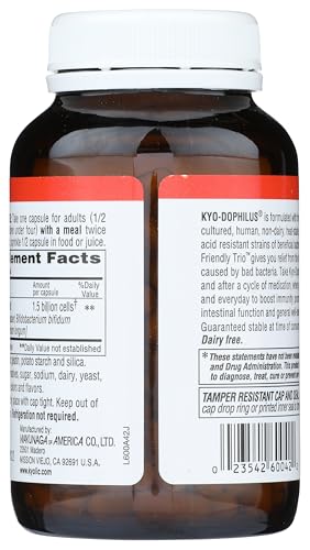 Kyolic Kyo-Dophilus label detail highlights three probiotic strains for balance