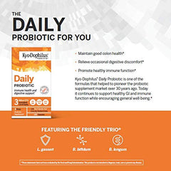 Travel-friendly Kyolic Kyo-Dophilus bottle supporting immune and gut health.