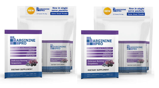 L-ARGININE PRO grape powder bottle ready for workouts and nitric oxide support