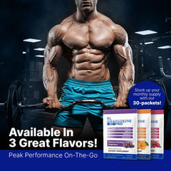 L-ARGININE PRO athlete using powder during training.