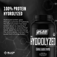 LAB NUTRITION fast-absorbing protein image suggesting rapid uptake after mixing.