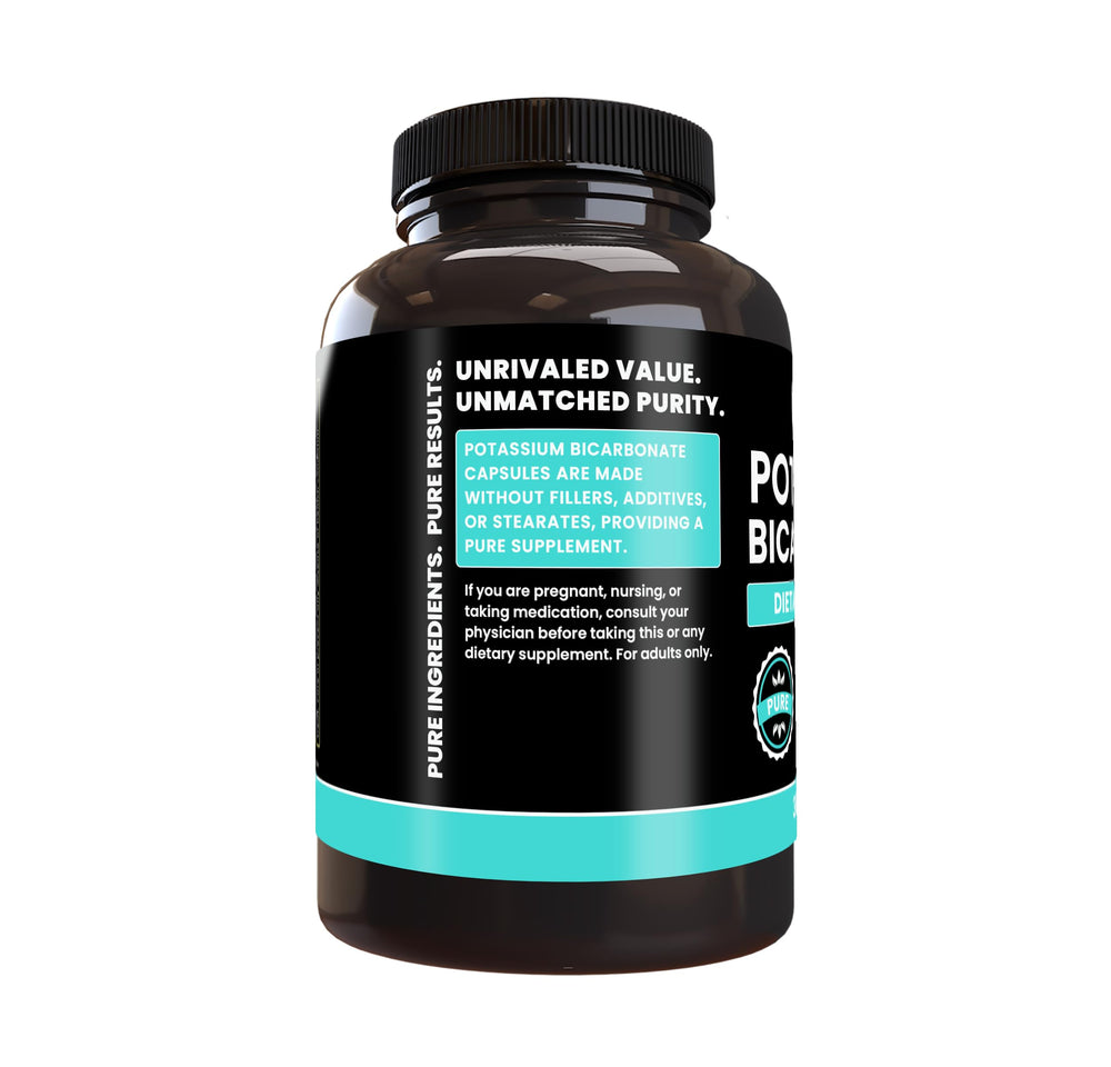 Lab Verified seal on Pure Original Potassium Bicarbonate label