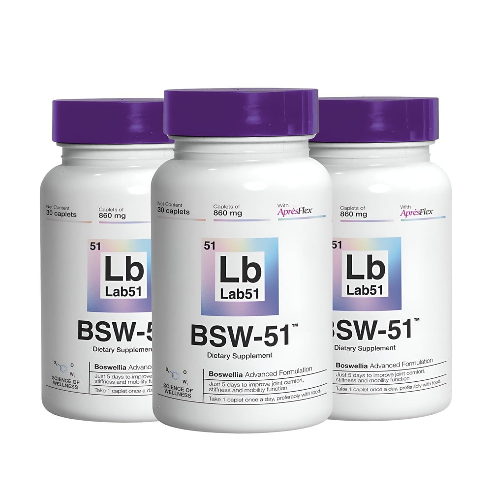 Lab51 BSW-51 bottle packaging displaying joint support formula for daily mobility
