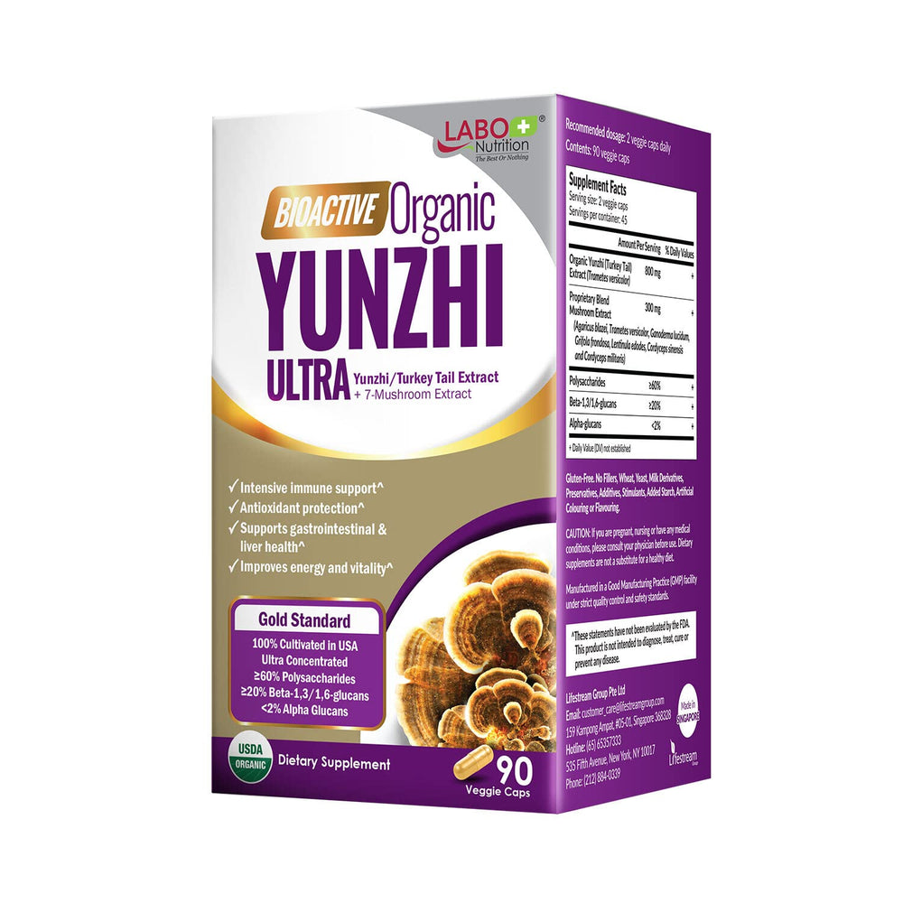 LABO Nutrition Bioactive Yunzhi Turkey Tail bottle for immune support