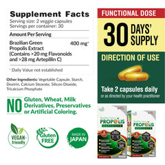 LABO Nutrition propolis Ultimate capsules close-up for daily immune and brain support.