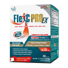 LABO Nutrition FlexC PRO EX bottle highlighting full‑spectrum collagen for skin and joints