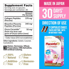 LABO Nutrition Le Ageless Placenta 99 label close-up highlighting premium formula