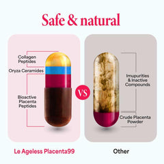 Le Ageless Placenta 99 eco-friendly packaging label side