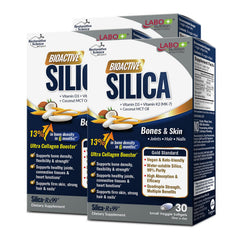 LABO Nutrition Bioactive Silica bottle front for hair, skin, and nails support.