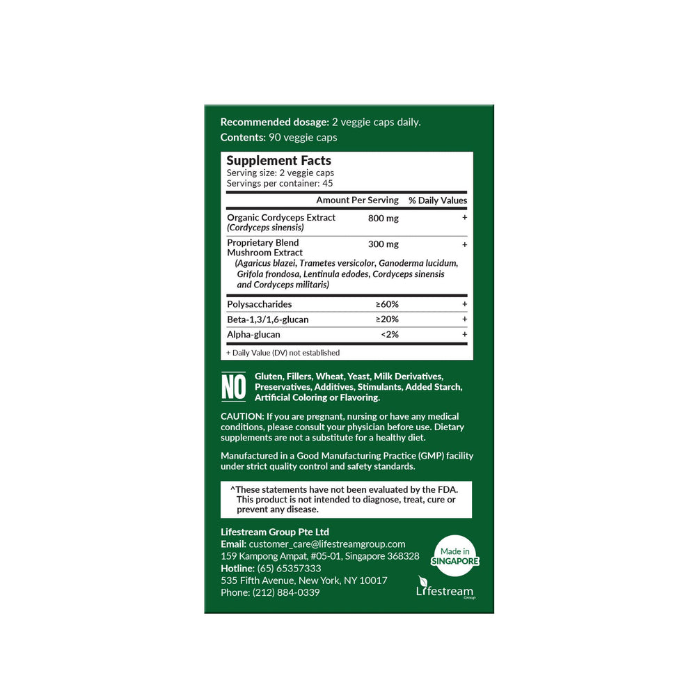 LABO Nutrition Cordyceps Ultra capsules on table capture travel-friendly format.