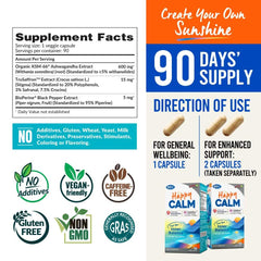 LABO Nutrition HappyCALM capsules close-up highlighting vegan daily wellness option
