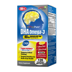LABO Nutrition OmaxPure bottle front shows freshness-verified omega-3 capsules.