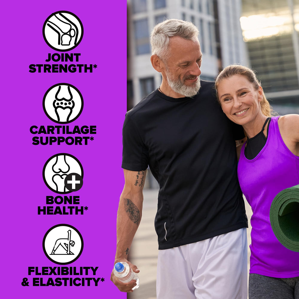 Labrada Elastijoint grape label closeup highlighting gluten-free formula.