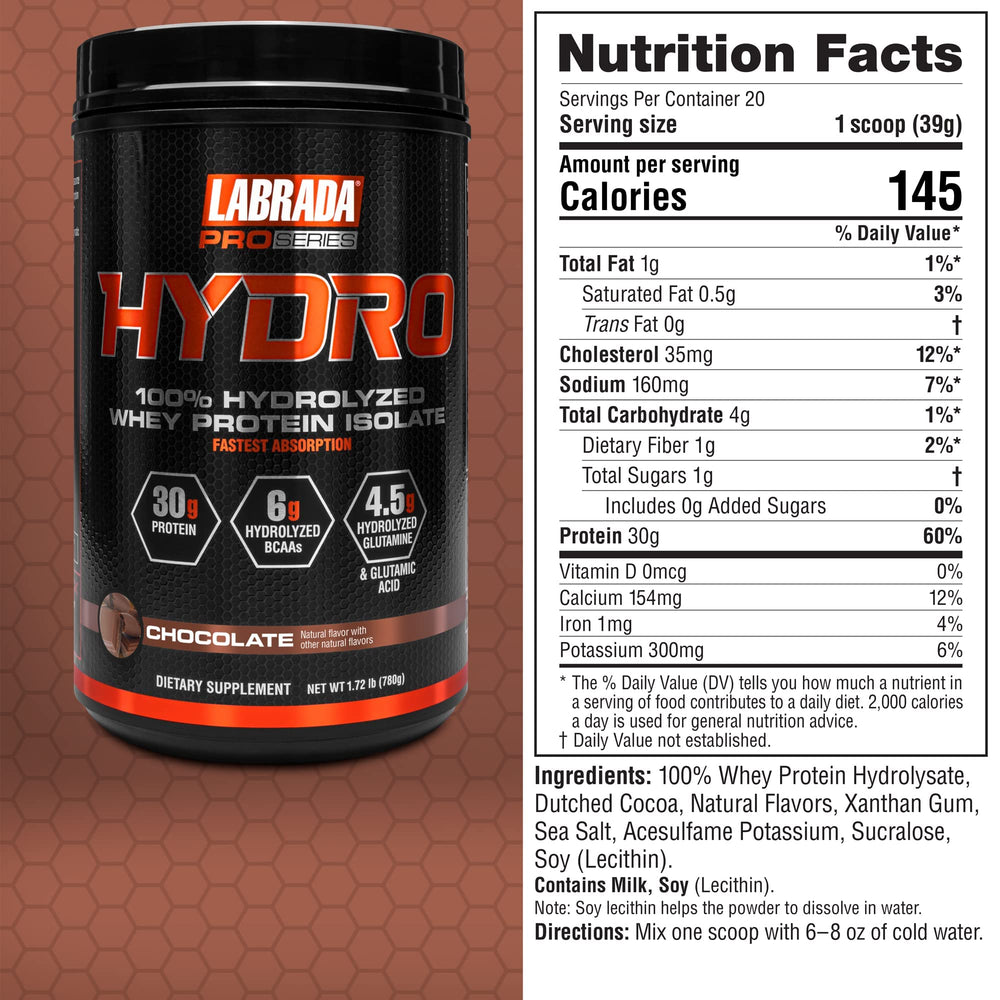 Labrada Hydro shake ready for pre or post-workout fueling.