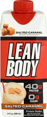 Labrada Lean Body RTD Salted Caramel being poured into glass suggests post-workout refreshment