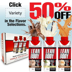 Labrada Lean Body RTD shake in a glass, chocolate peanut butter flavor ready to sip.