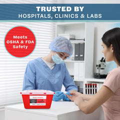 LabXcel red 1-gallon sharps container designed for visible waste containment.
