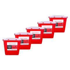 LabXcel Sharps Container 2-Gallon Pack front view for safe clinical waste disposal.