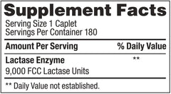 Lactase enzyme caplets on blister pack highlighting lactose breakdown