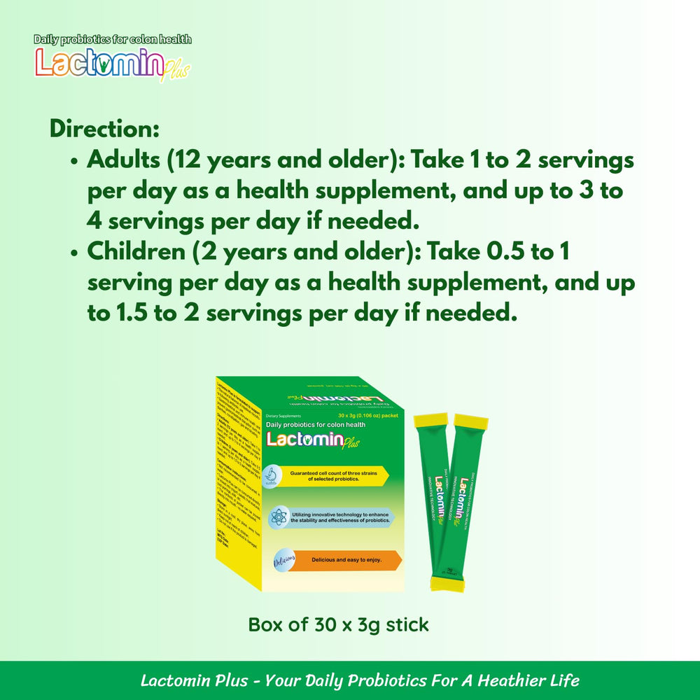 Lactomin Plus prebiotic FOS nourishes beneficial bacteria for added effect.