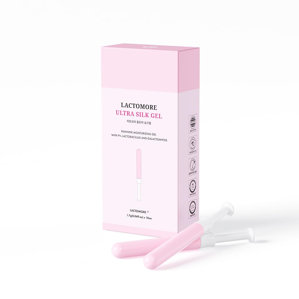 LACTOMORE Ultra Silk Gel bottle close-up showing hydration and silky texture.