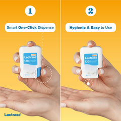 Lactrase fast-acting tablets aid lactose digestion before dairy meals.