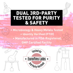 Lady Legacy Eurofins lab testing certificate symbol for purity and potency