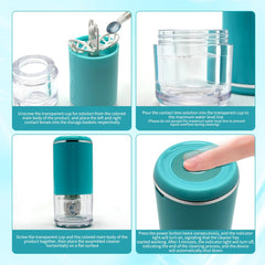 LADYPONYCSC Ultrasonic cleaner compact dimensions highlighted for travel use.
