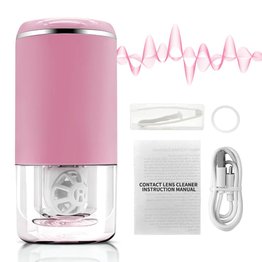 LADYPONYCSC ultrasonic cleaner portable with pink accents for travel-friendly lens cleaning.