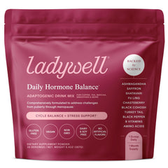 Ladywell Daily Hormone Balance powder in tub front view supports daily mood balance.