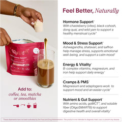 Vanilla-flavor powder stirred into a smoothie for convenient daily nourishment.