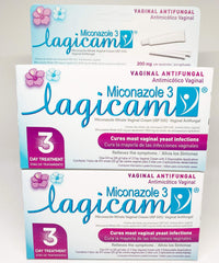 Lagicam V antifungal cream pack two tubes side view highlights convenient application.