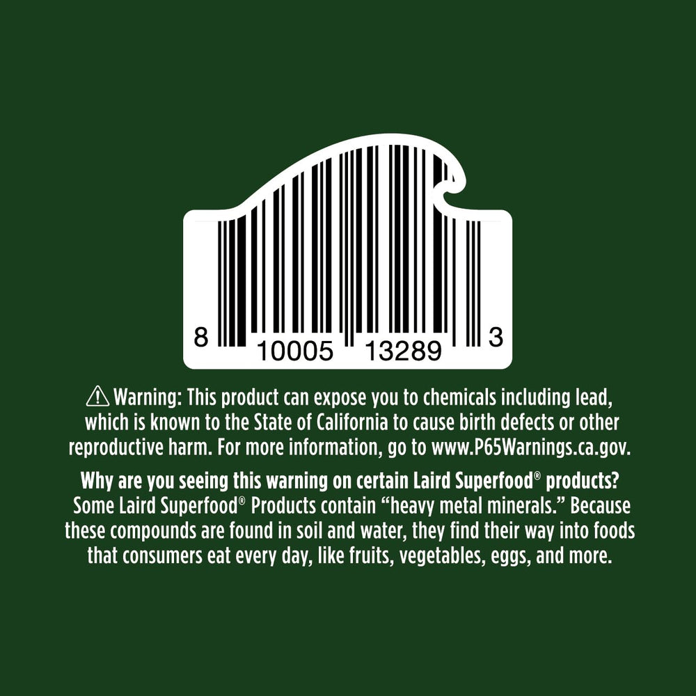 Laird Superfood Non-GMO Vegan label on packaging