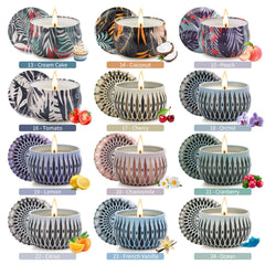 LAJDL long-burn candles in reusable tins with consistent glow.