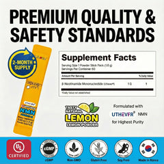 lalavita NMN pure ingredients label, highlighting simple, recognizable components.