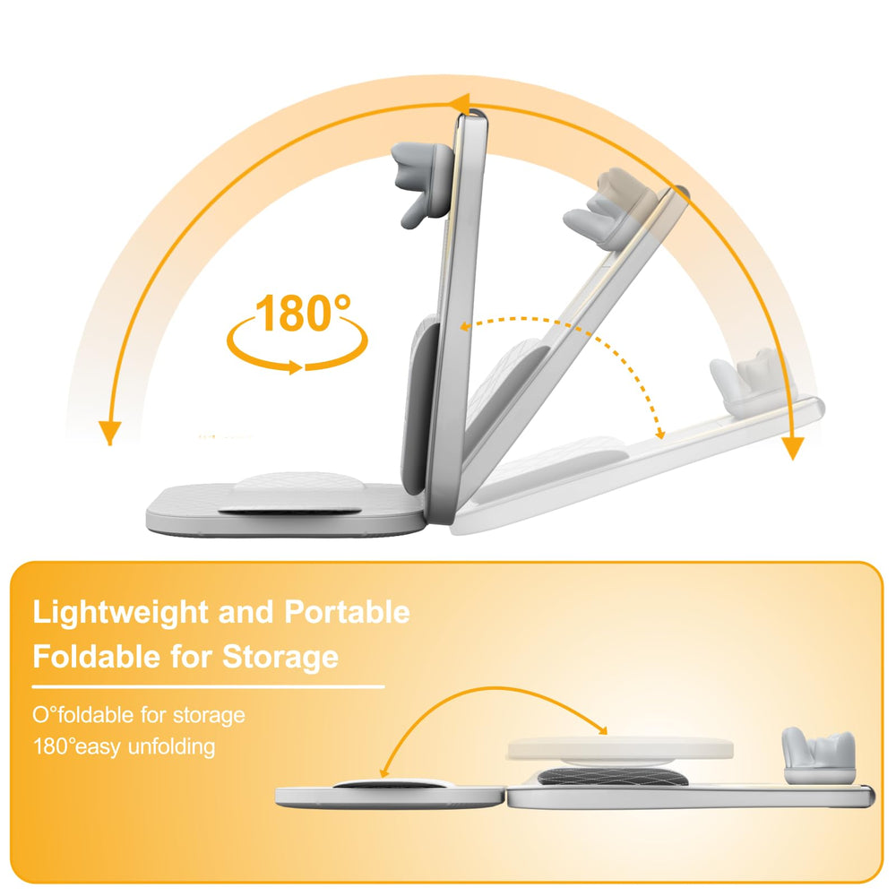 Foldable design allows 0–180 degree adjustment for easy use.