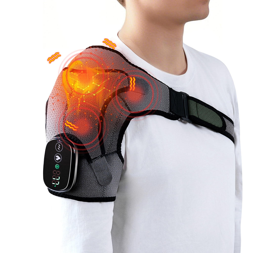 LANGSKIP'S cordless shoulder heating pad with massage for targeted warmth and daily relief.