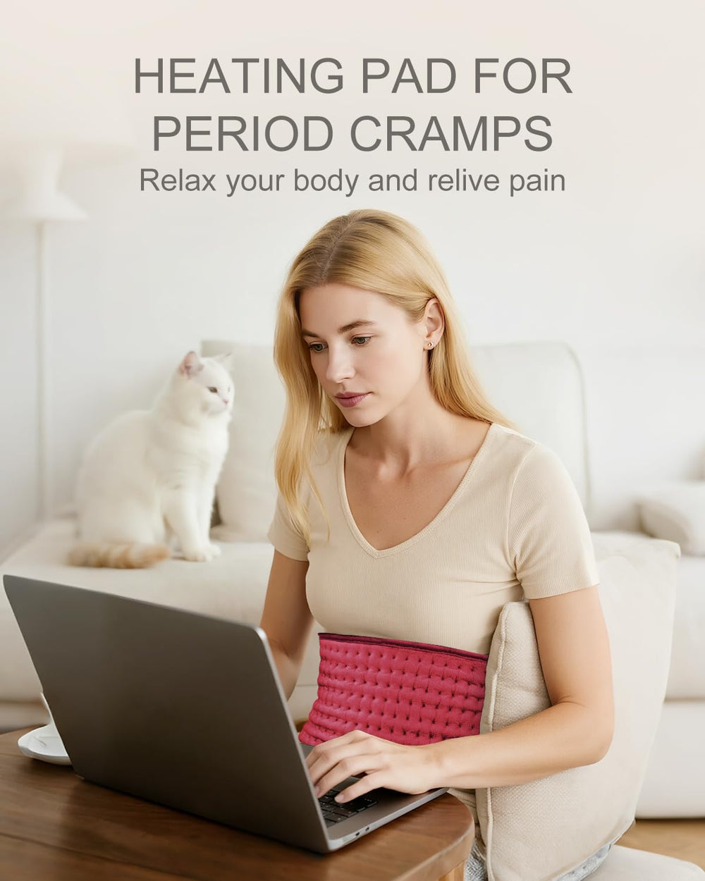 LANVA heating pad controller and 9-foot cord enable easy, flexible movement during use.